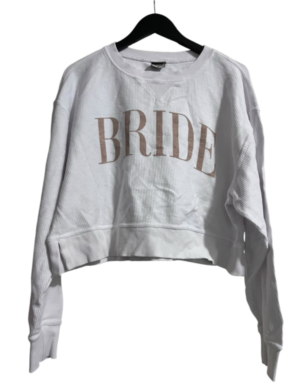 EUC Women's chicka-d White Bride Ribbed Sweatshirt M